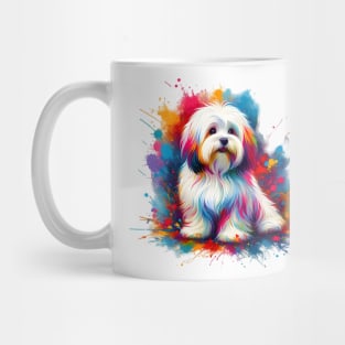 Coton de Tulear in Vivid Splash Color Art Mug